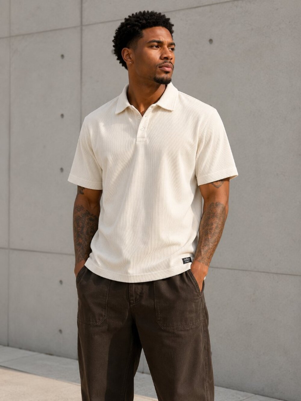 Men's WESC Corduroy Polo - L